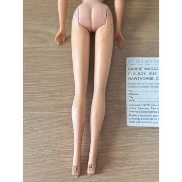 VTG Twist N Turn Bon Bon Brunette Hair 1966 Japan #15 Body Barbie Rooted Lashes - Picture 14 of 15